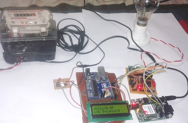 Description: Prepaid Energy Meter using GSM and Arduino